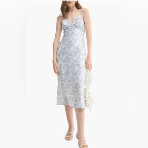 Lush Light Blue Floral Slip Dress